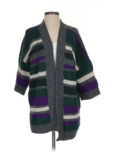 Pre-owned Per Se By Carlisle Cardigan Sweater In Purple