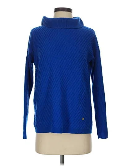 Pre-owned Per Se By Carlisle Cashmere Pullover Sweater In Blue