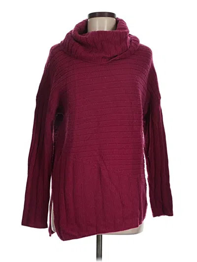 Pre-owned Per Se By Carlisle Cashmere Pullover Sweater In Burgundy
