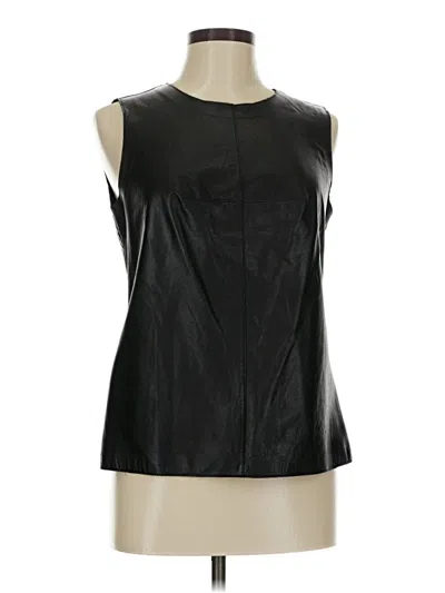 Pre-owned Per Se By Carlisle Leather Top Black Strapless Neckline Tops