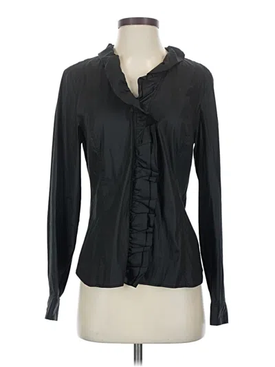 Pre-owned Per Se By Carlisle Long Sleeve Blouse In Black