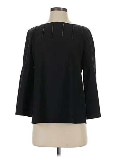 Pre-owned Per Se By Carlisle Long Sleeve Blouse In Black