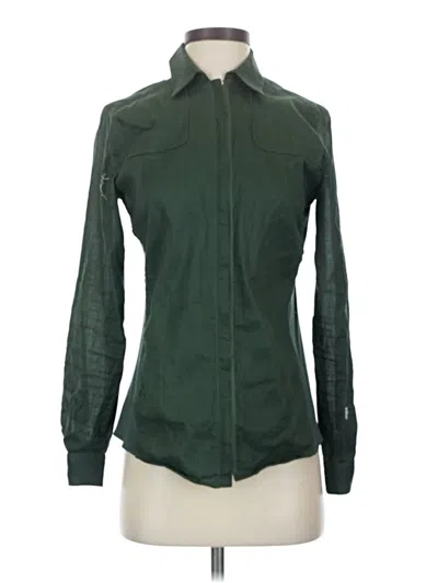 Pre-owned Per Se By Carlisle Long Sleeve Blouse In Green