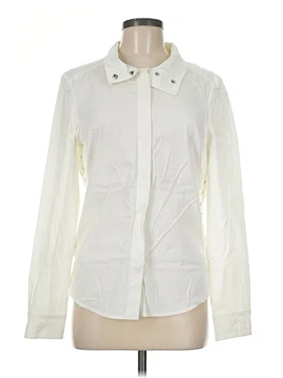 Pre-owned Per Se By Carlisle Long Sleeve Blouse In Ivory