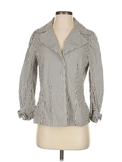 Pre-owned Per Se By Carlisle Long Sleeve Blouse In White