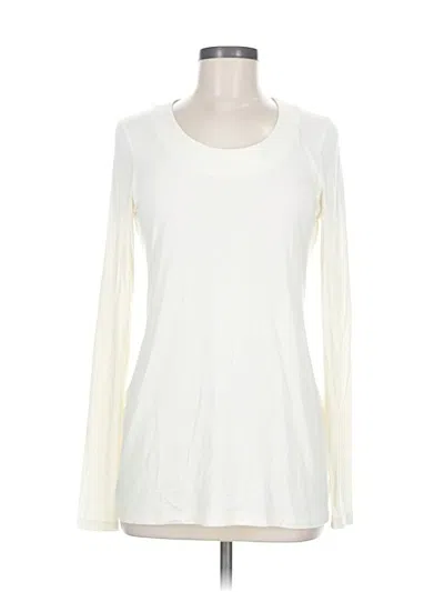 Pre-owned Per Se By Carlisle Long Sleeve T-shirt In White