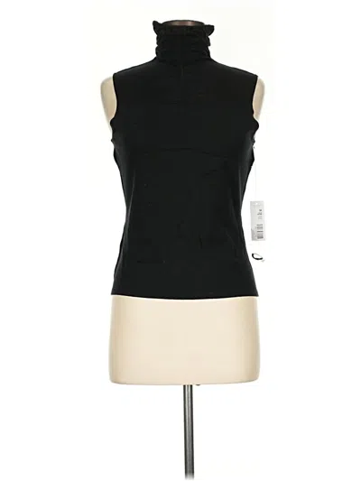 Pre-owned Per Se By Carlisle Short Sleeve Turtleneck In Black