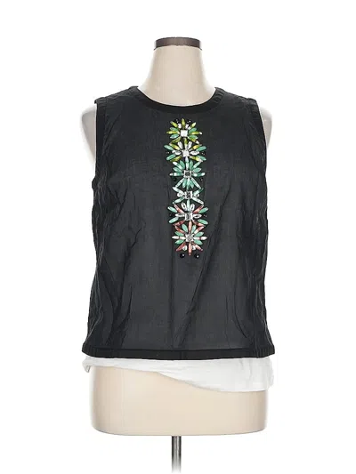 Pre-owned Per Se By Carlisle Sleeveless Blouse In Black