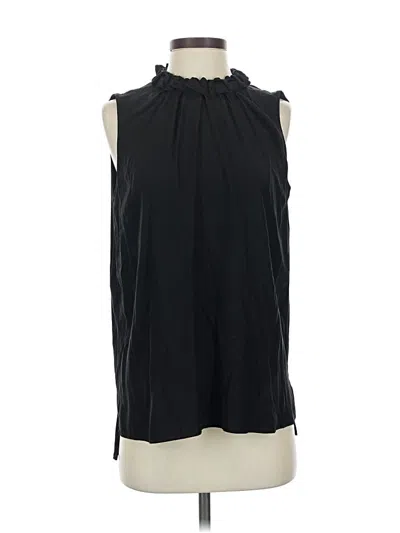Pre-owned Per Se By Carlisle Sleeveless Silk Top Black Halter Neckline Tops