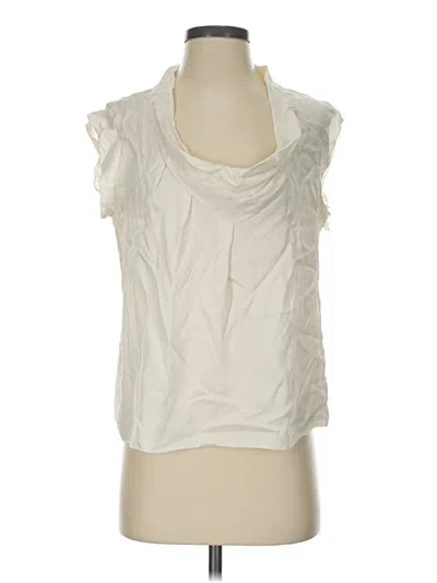 Pre-owned Per Se By Carlisle Sleeveless Silk Top Ivory Cowl Neck Tops