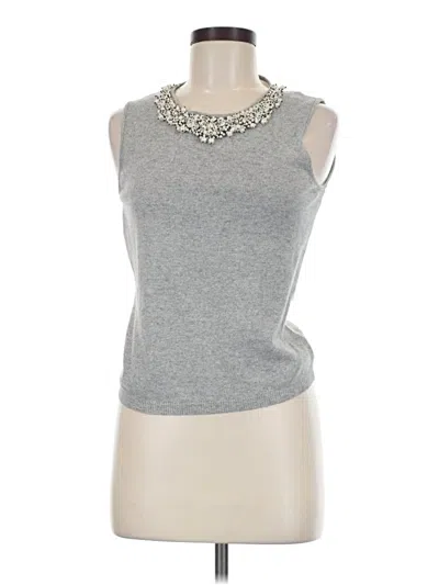Pre-owned Per Se By Carlisle Sleeveless Top Gray Halter Neckline Tops