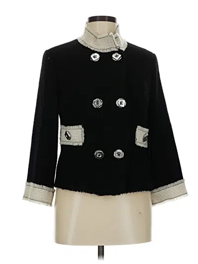 Pre-owned Per Se By Carlisle Wool Coat In Black