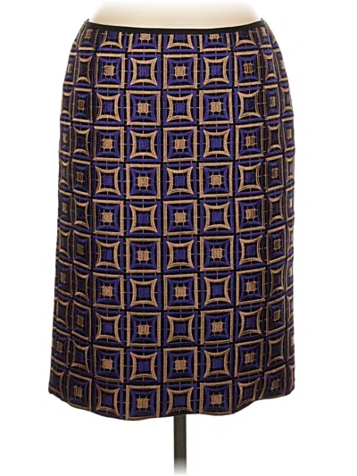 Pre-owned Per Se By Carlisle Wool Skirt In Blue