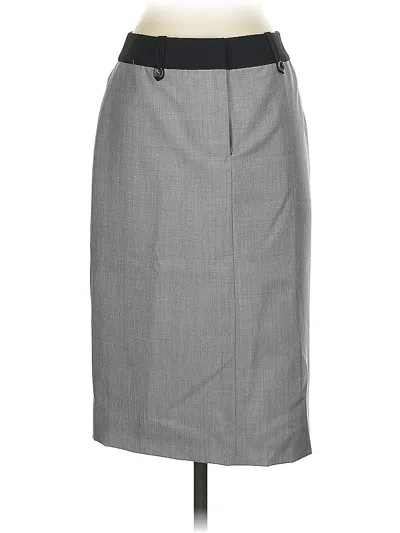 Pre-owned Per Se By Carlisle Wool Skirt In Gray