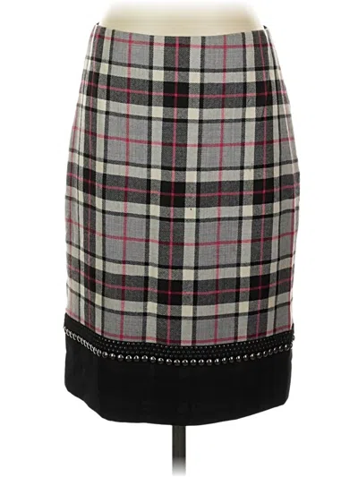 Pre-owned Per Se By Carlisle Wool Skirt In Gray
