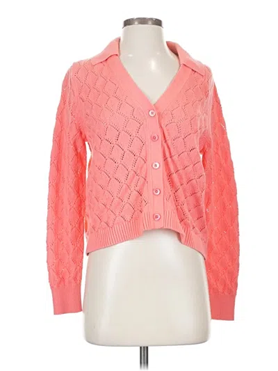 Pre-owned Per Se Cardigan Sweater In Pink