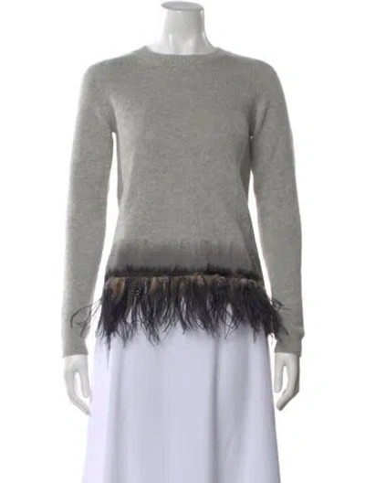 Pre-owned Per Se Cashmere Striped Sweater In Gray