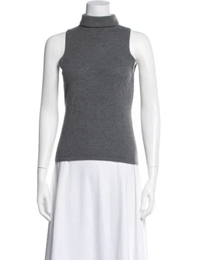 Pre-owned Per Se Cashmere Turtleneck Sweater In Gray
