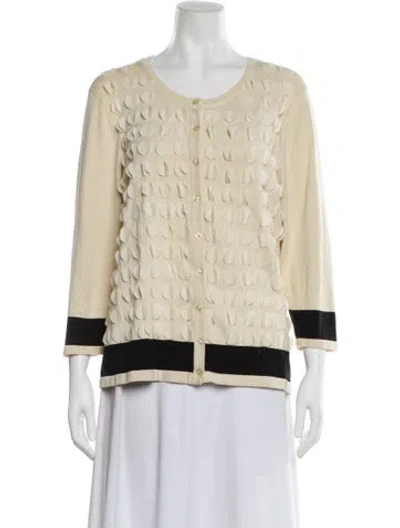 Pre-owned Per Se Colorblock Pattern Scoop Neck Sweater In Black/neutrals