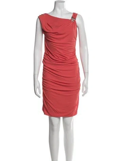 Pre-owned Per Se Cowl Neck Mini Dress In Orange
