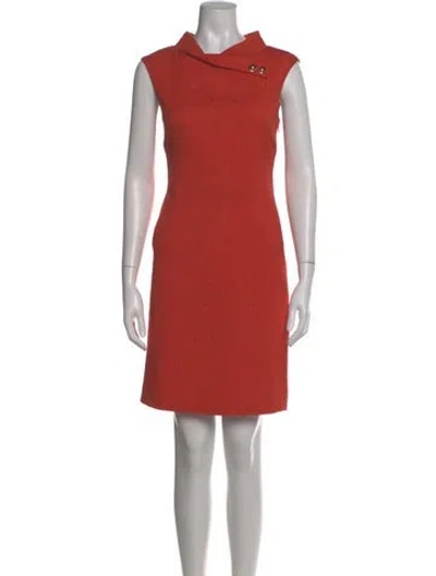Pre-owned Per Se Cowl Neck Mini Dress In Orange
