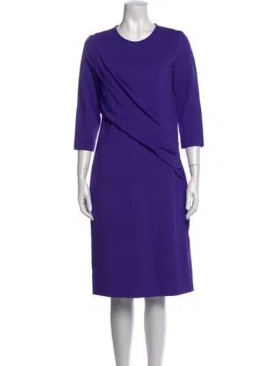 Pre-owned Per Se Crew Neck Knee-length Dress W/ Tags In Purple