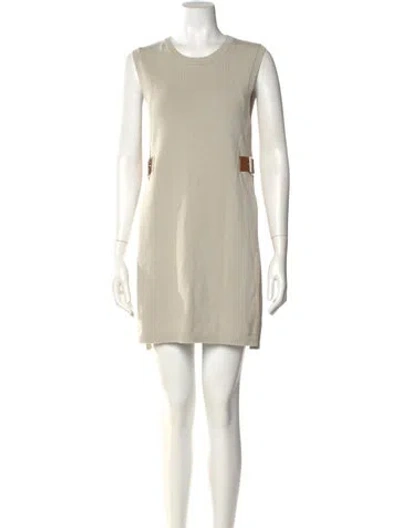 Pre-owned Per Se Crew Neck Mini Dress W/ Tags In Neutral