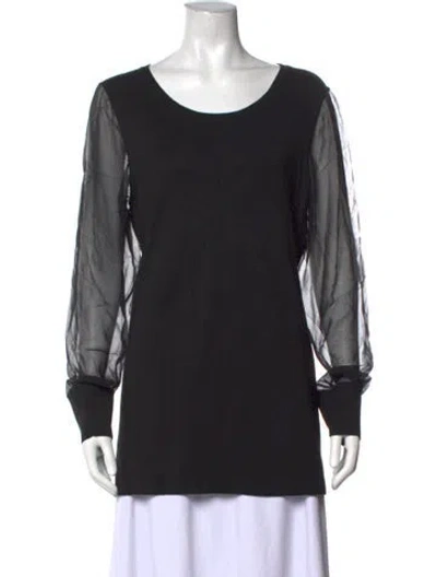 Pre-owned Per Se Crew Neck Sweater In Black