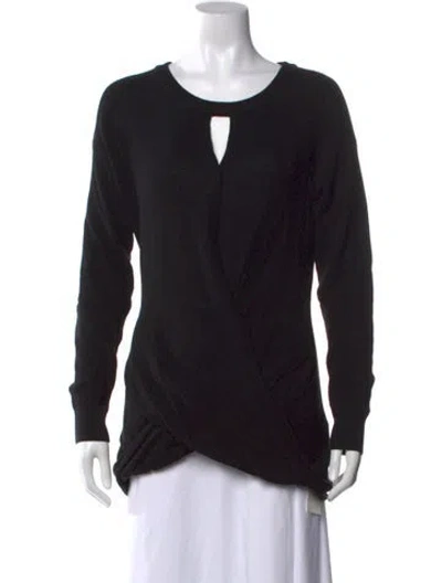 Pre-owned Per Se Crew Neck Sweater In Black
