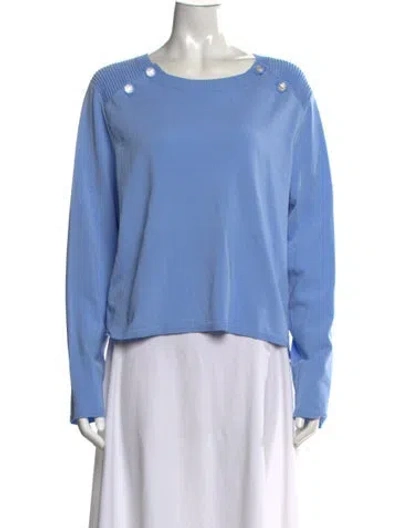 Pre-owned Per Se Crew Neck Sweater In Blue