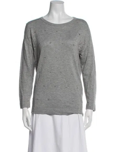 Pre-owned Per Se Crew Neck Sweater In Grey