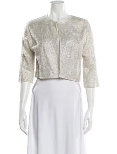 Pre-owned Per Se Crew Neck Sweater In White