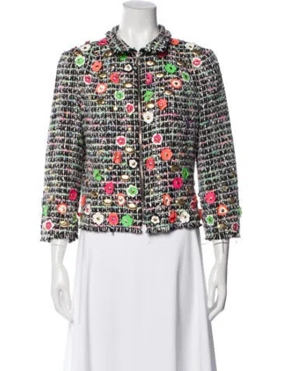 Pre-owned Per Se Floral Print Evening Jacket In Multi