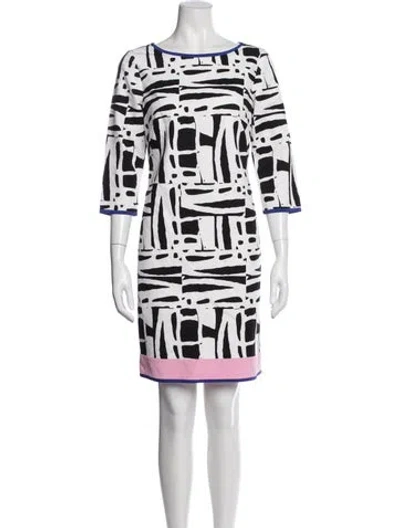 Pre-owned Per Se Graphic Print Knee-length Dress In Multi