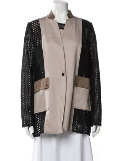 Pre-owned Per Se Jacket In Neutral