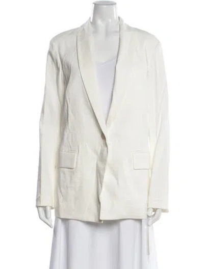 Pre-owned Per Se Linen Blazer In Neutral