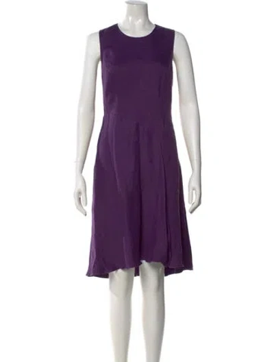 Pre-owned Per Se Linen Knee-length Dress In Purple