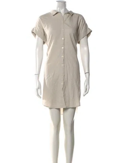 Pre-owned Per Se Linen Mini Dress In Neutral