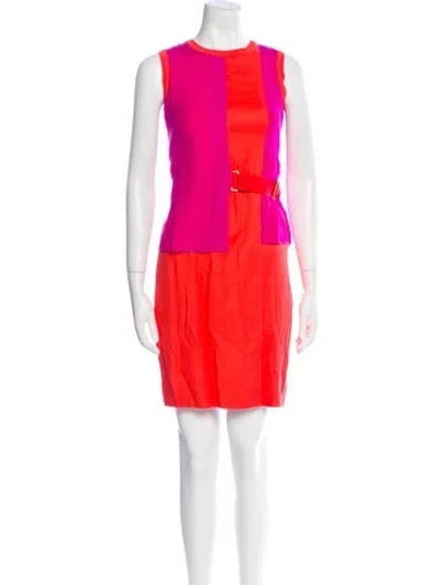 Pre-owned Per Se Linen Mini Dress In Orange