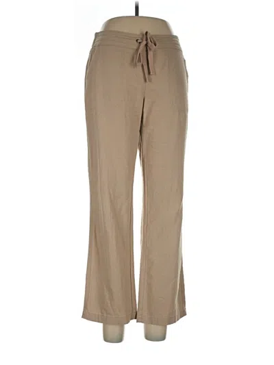 Pre-owned Per Se Linen Pants In Brown