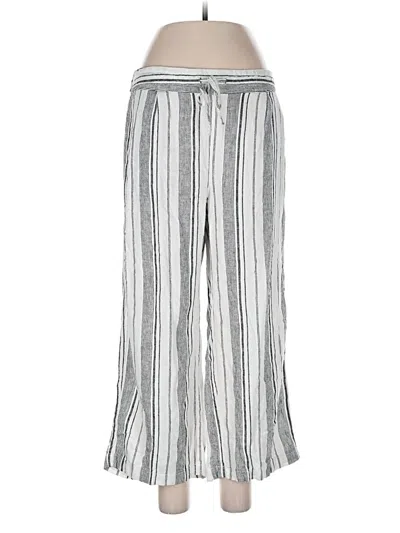 Pre-owned Per Se Linen Pants In Silver