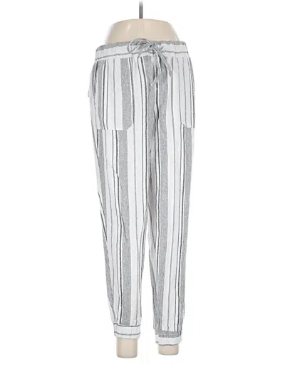 Pre-owned Per Se Linen Pants In Silver
