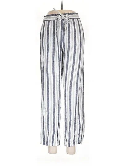 Pre-owned Per Se Linen Pants In Silver