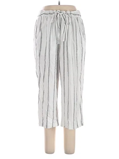 Pre-owned Per Se Linen Pants In Silver
