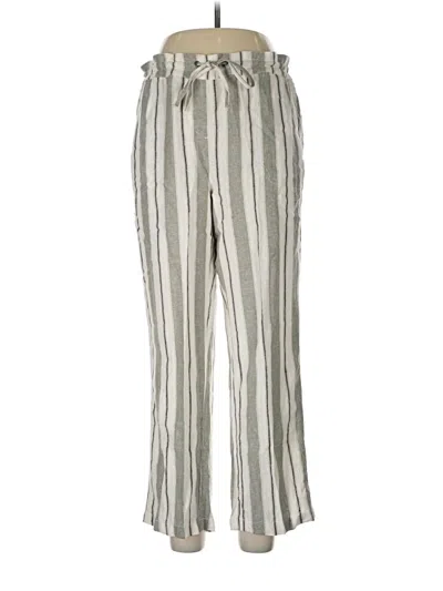 Pre-owned Per Se Linen Pants In Silver