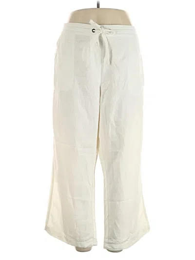 Pre-owned Per Se Linen Pants In White