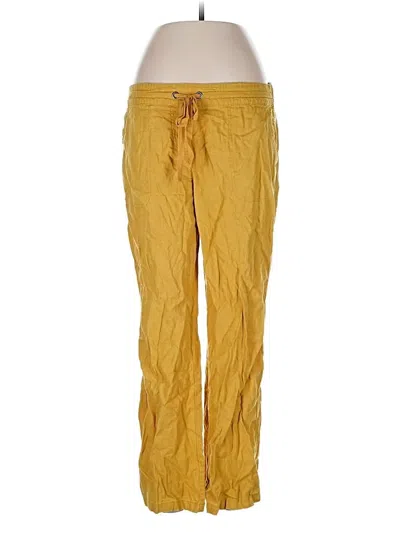 Pre-owned Per Se Linen Pants In Yellow