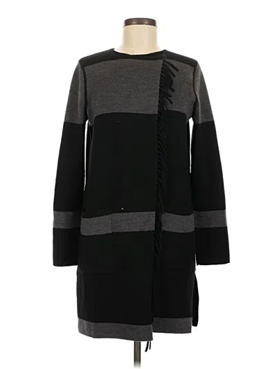 Pre-owned Per Se Long Sleeve Top Black Square Neckline Tops