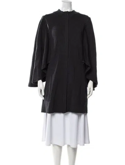 Pre-owned Per Se Merino Wool Coat In Black