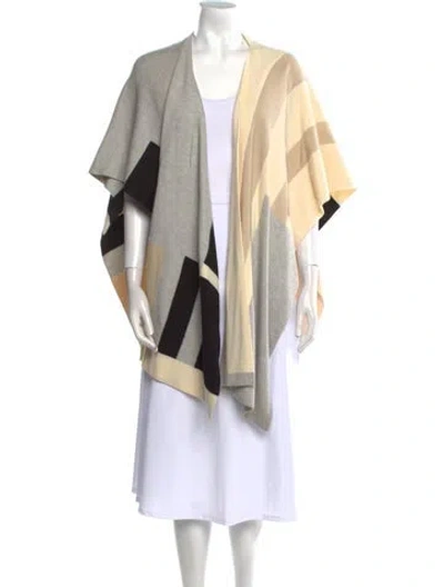 Pre-owned Per Se Merino Wool Striped Sweater In Neutral